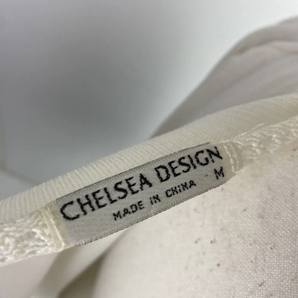 Chelsea Design Size M White Knit Cardigan - Picture 8 of 8